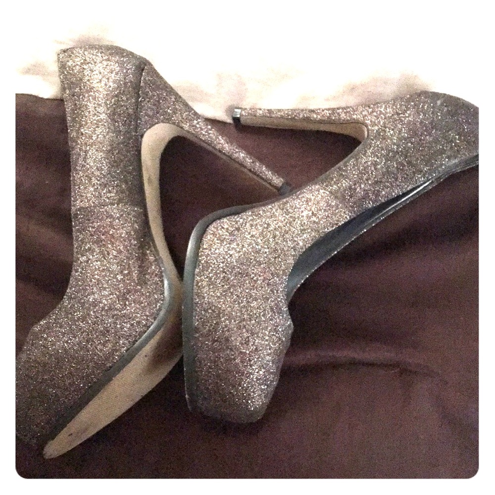 5 inch heel glittery heels.